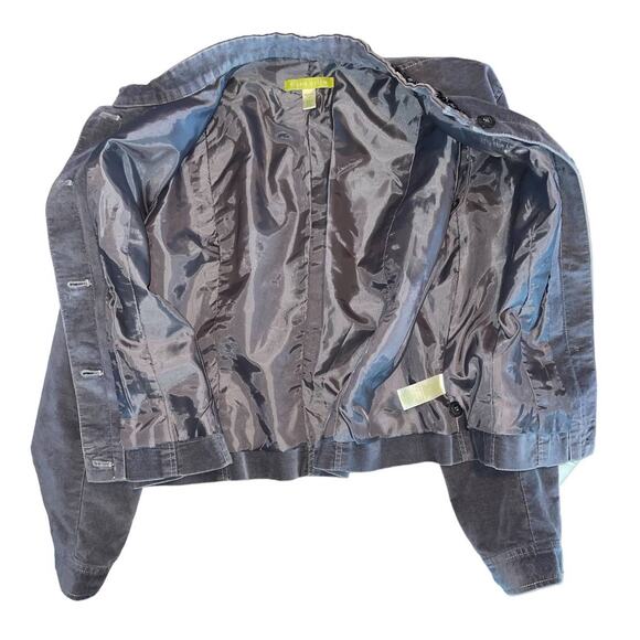 Sigrid Olsen Vintage Gray Brushed Cotton Beaded Collar Jacket Petite 8 - Picture 2 of 10